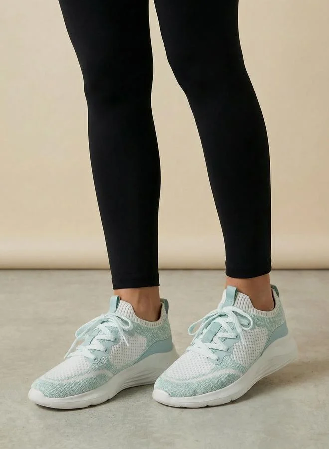 Styli  Women Green Textile Knit Sneakers for Women | Best Price UAE